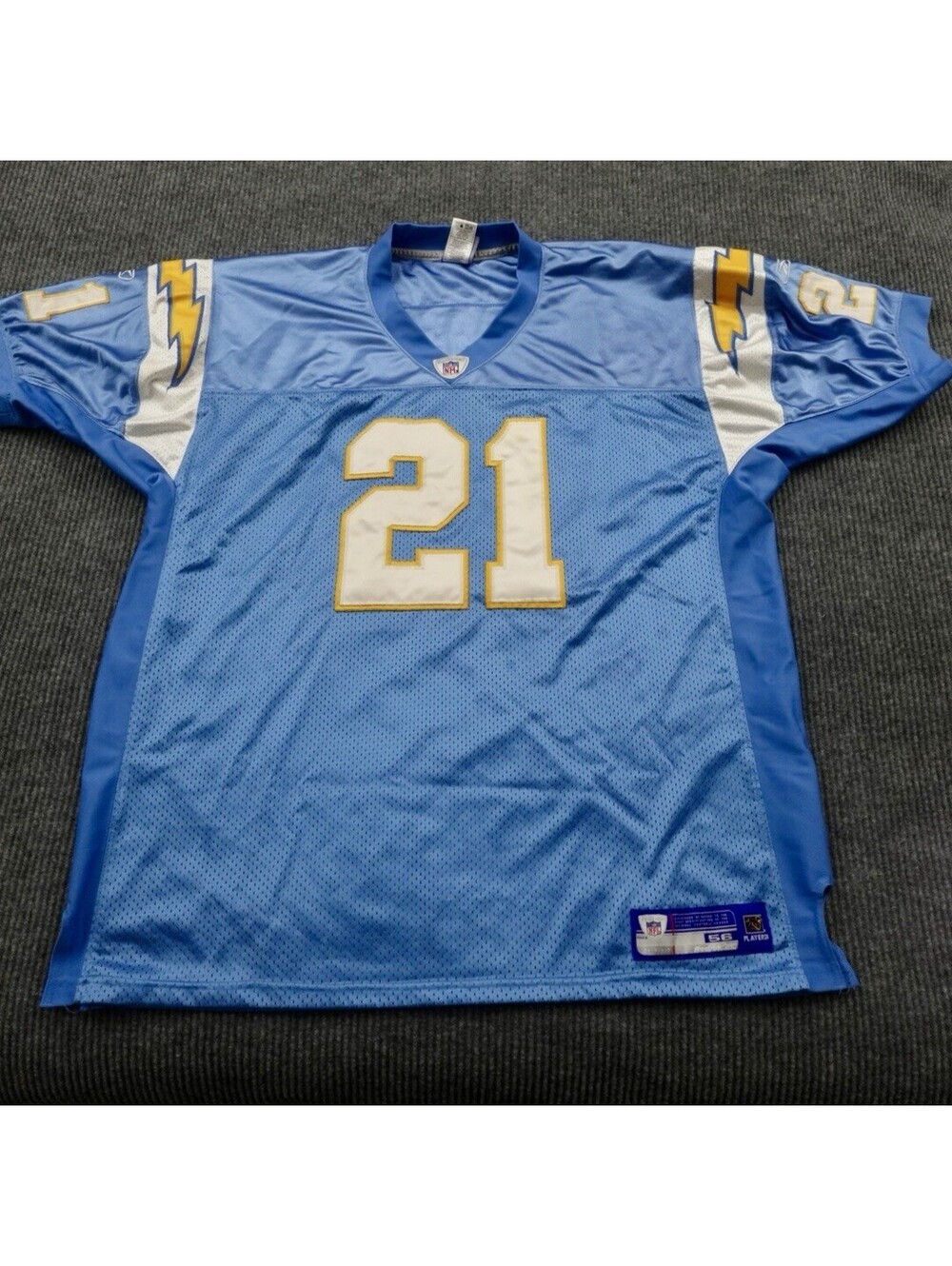 LaDainian Tomlinson #21 Chargers Jersey Size 56 Powder Blue NFL Stitched Reebok